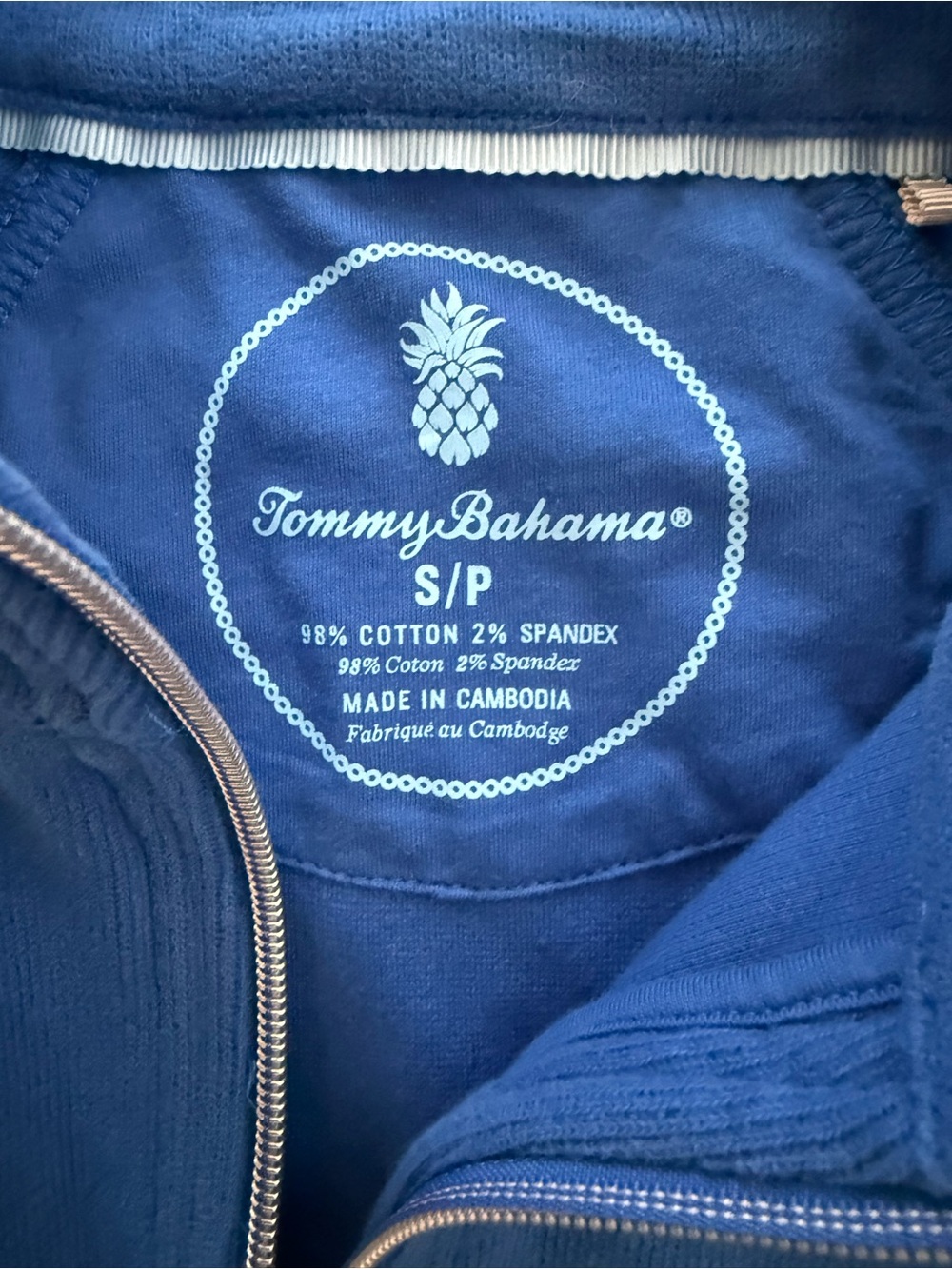Tommy Bahama Aruba Full Zip Sweatshirt Jacket Women S Cobalt Cotton Cardigan - Picture 3 of 6